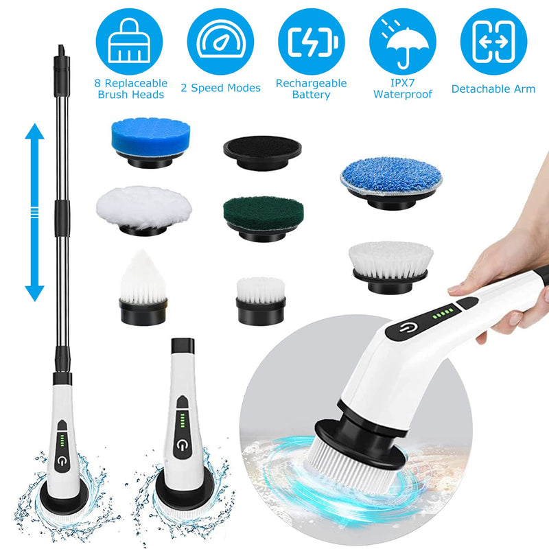 EasyScrub Pro – Teleskopierbare 8-in-1-Elektrobürste