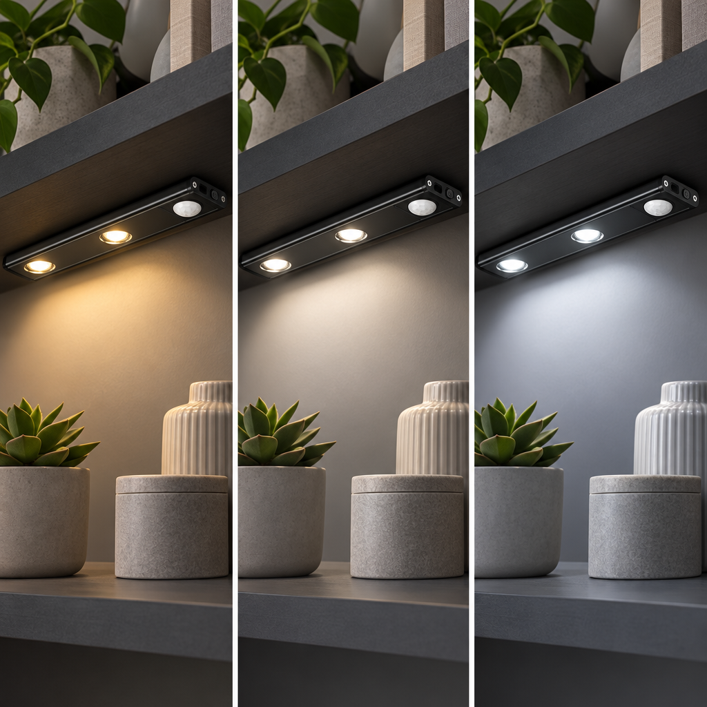 Comparación de luz cálida, neutra y fría del EasyLight Duo