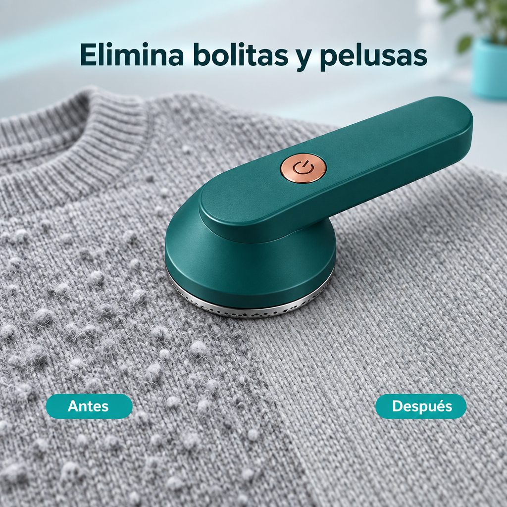 Ilustración del uso del quitapelusas sobre un jersey
