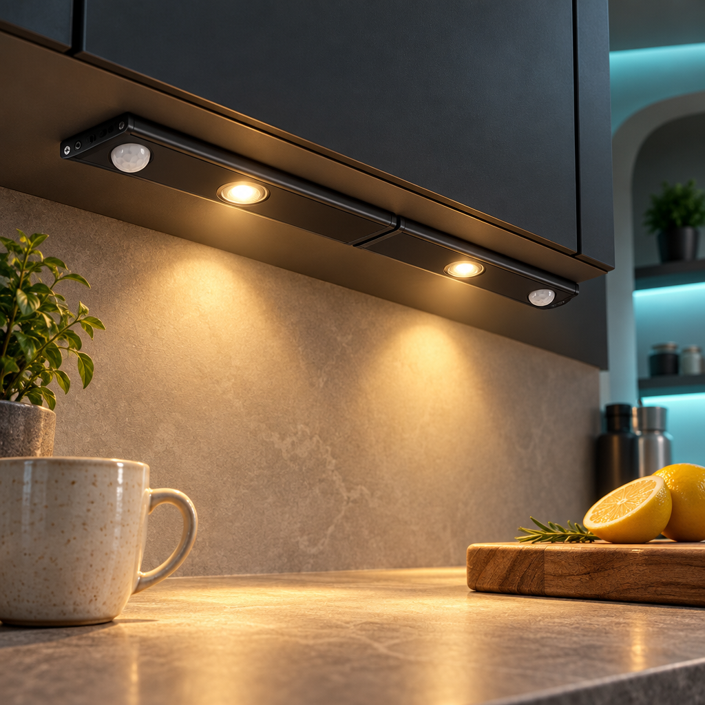 Pack de dos luces EasyLight Duo bajo un mueble de cocina