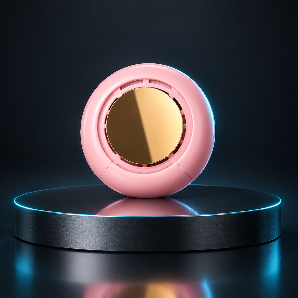 Ventilador rosa futurista
